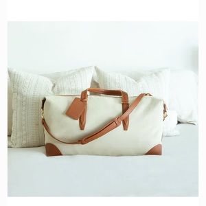 Henny + Lev Canvas Weekender seen in Rachel Zoe